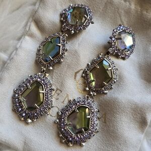 Kendra Scott Aria Dichroic Glass Clip on Statement Earrings